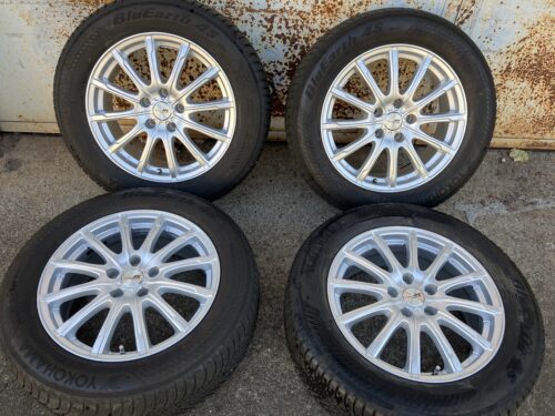 ヤフオク♬中古ホイール タイヤ4本セット YOKOHAMA BLUEARTH-4S 225/60R17 ヨコハマ ブルーアース 4S 225/60-17 30アルファード ヴェルファイア